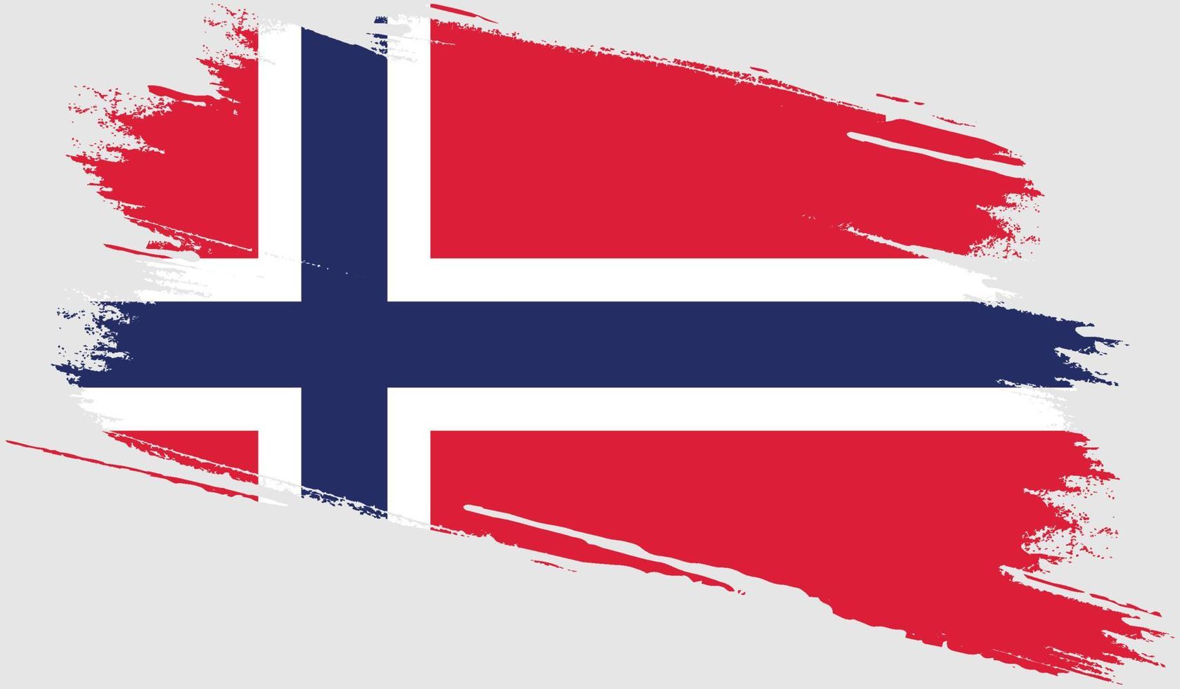 Norway flag with grunge texture vector