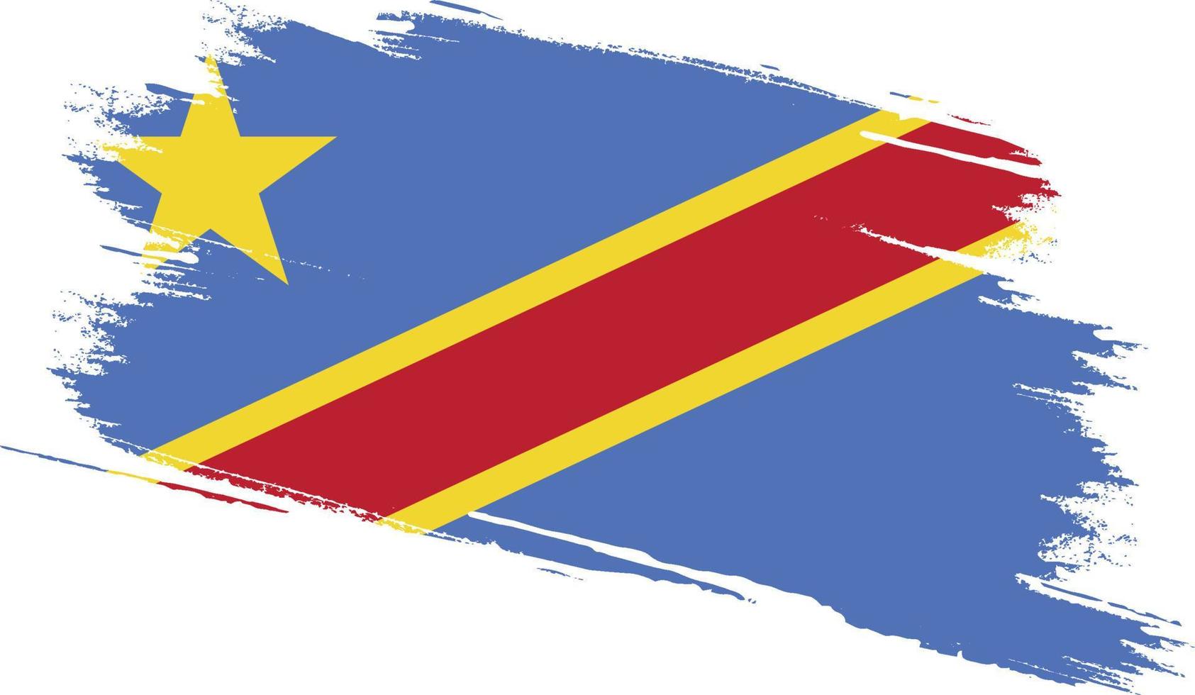 Democratic Republic of the Congo flag with grunge texture vector