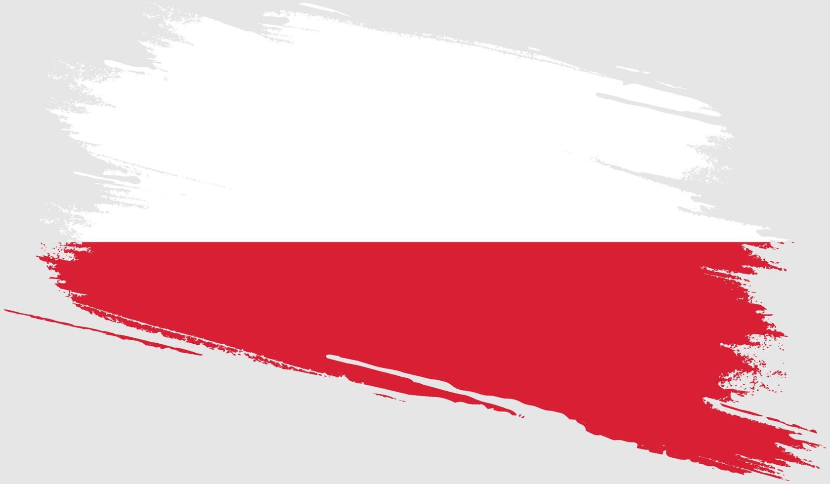 bandera de polonia con textura grunge vector