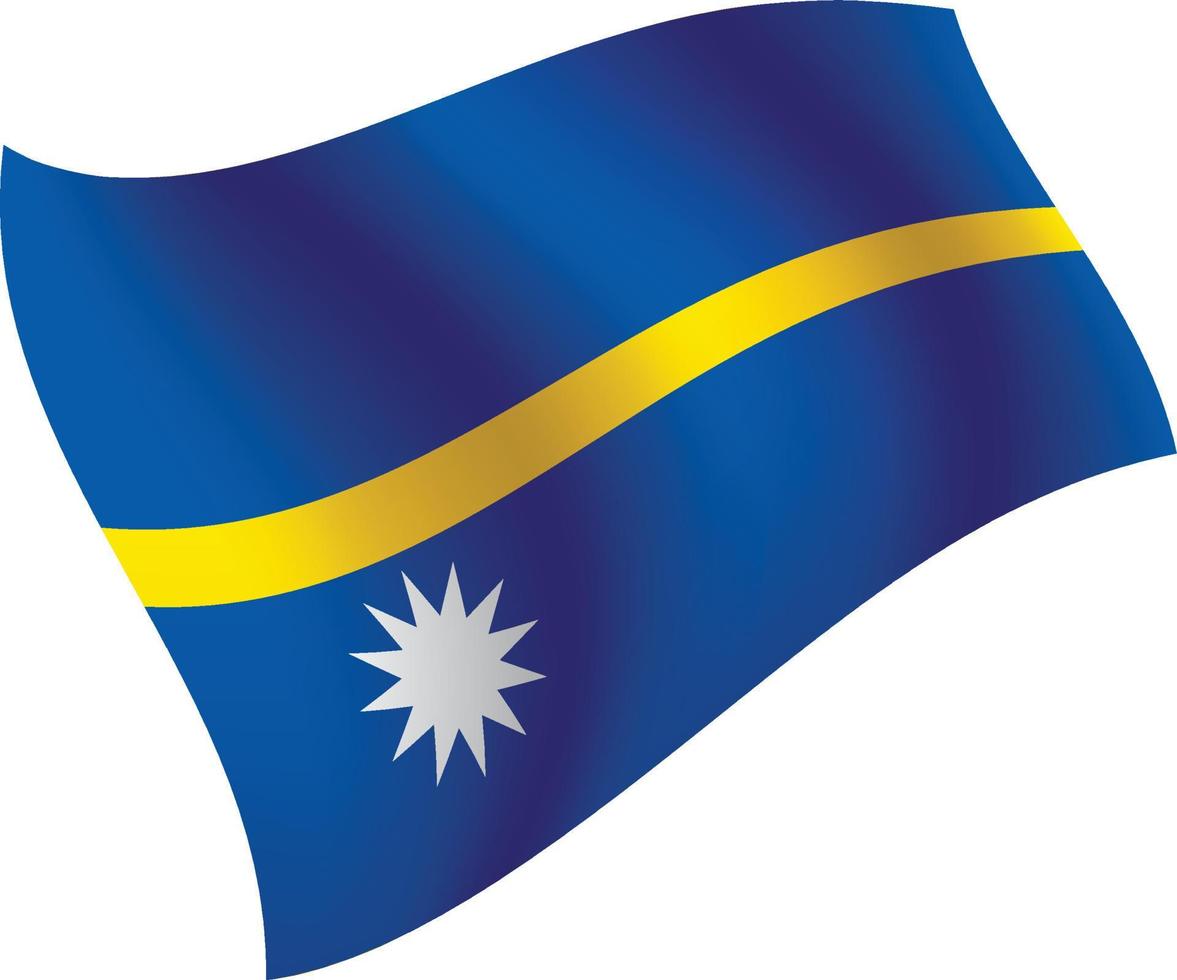 bandera de nauru ondeando ilustración vectorial aislada vector