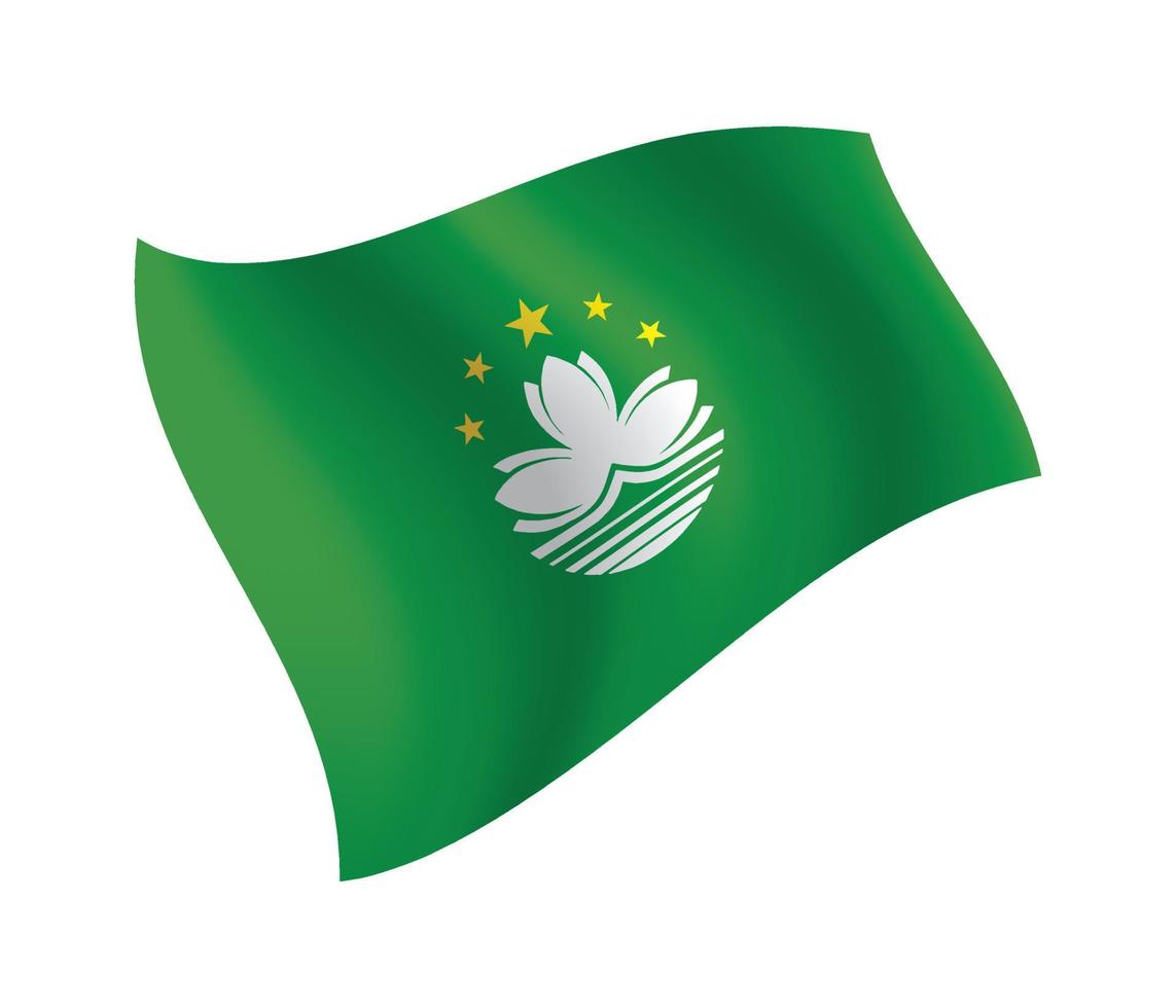 Macau flag waving isolated vector illustration