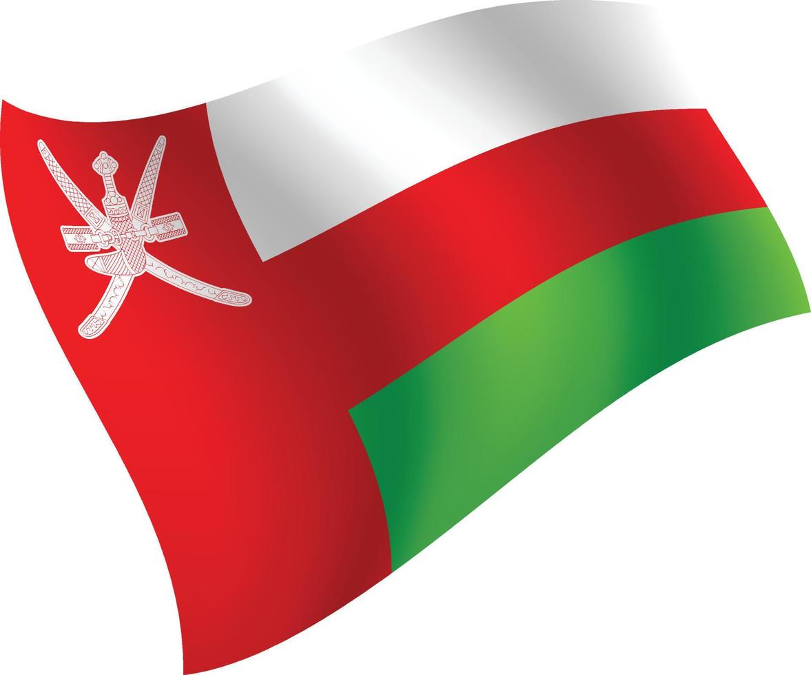 Oman flag waving isolated vector illustration