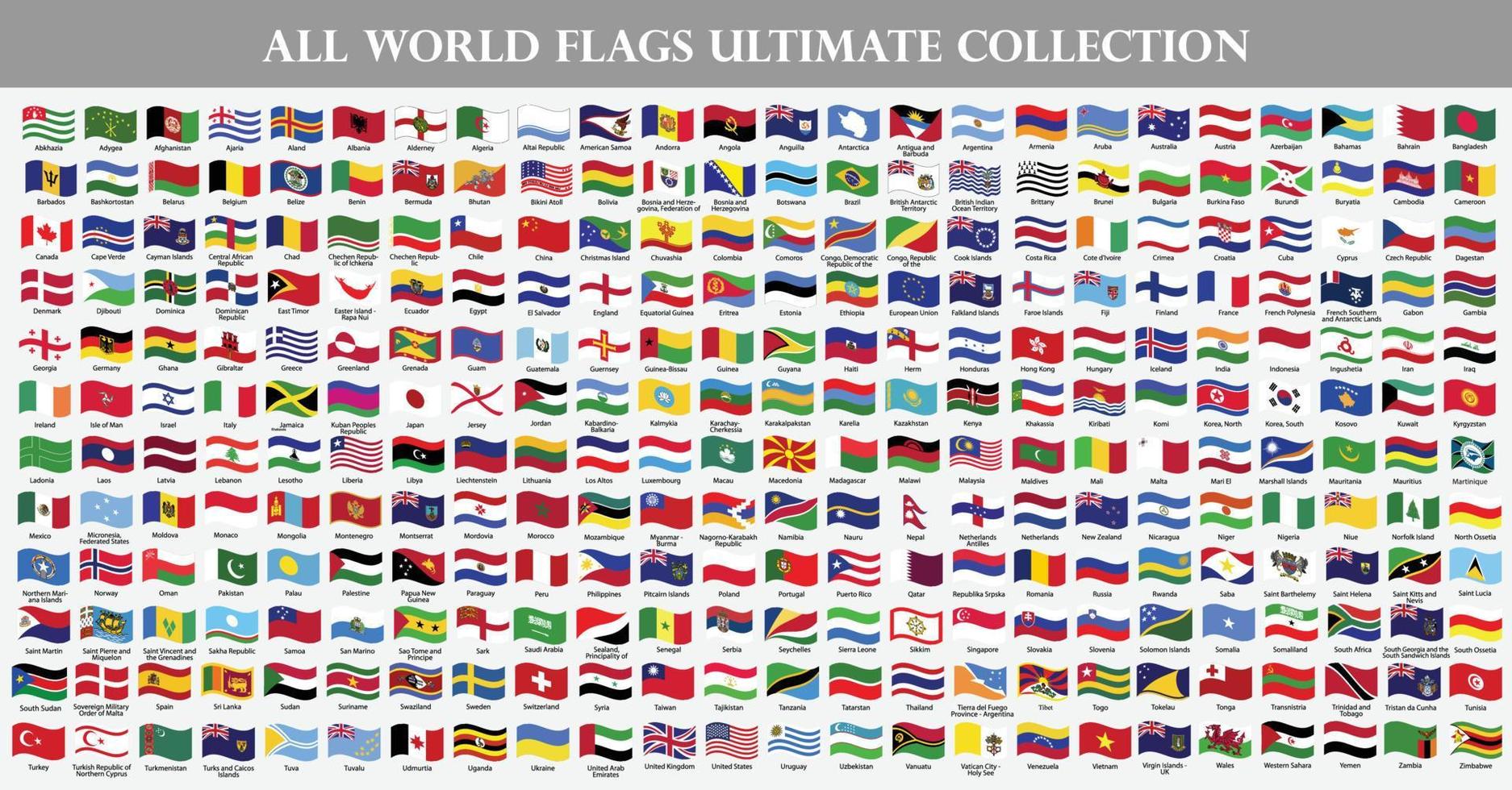 all national flags wave of the world vector