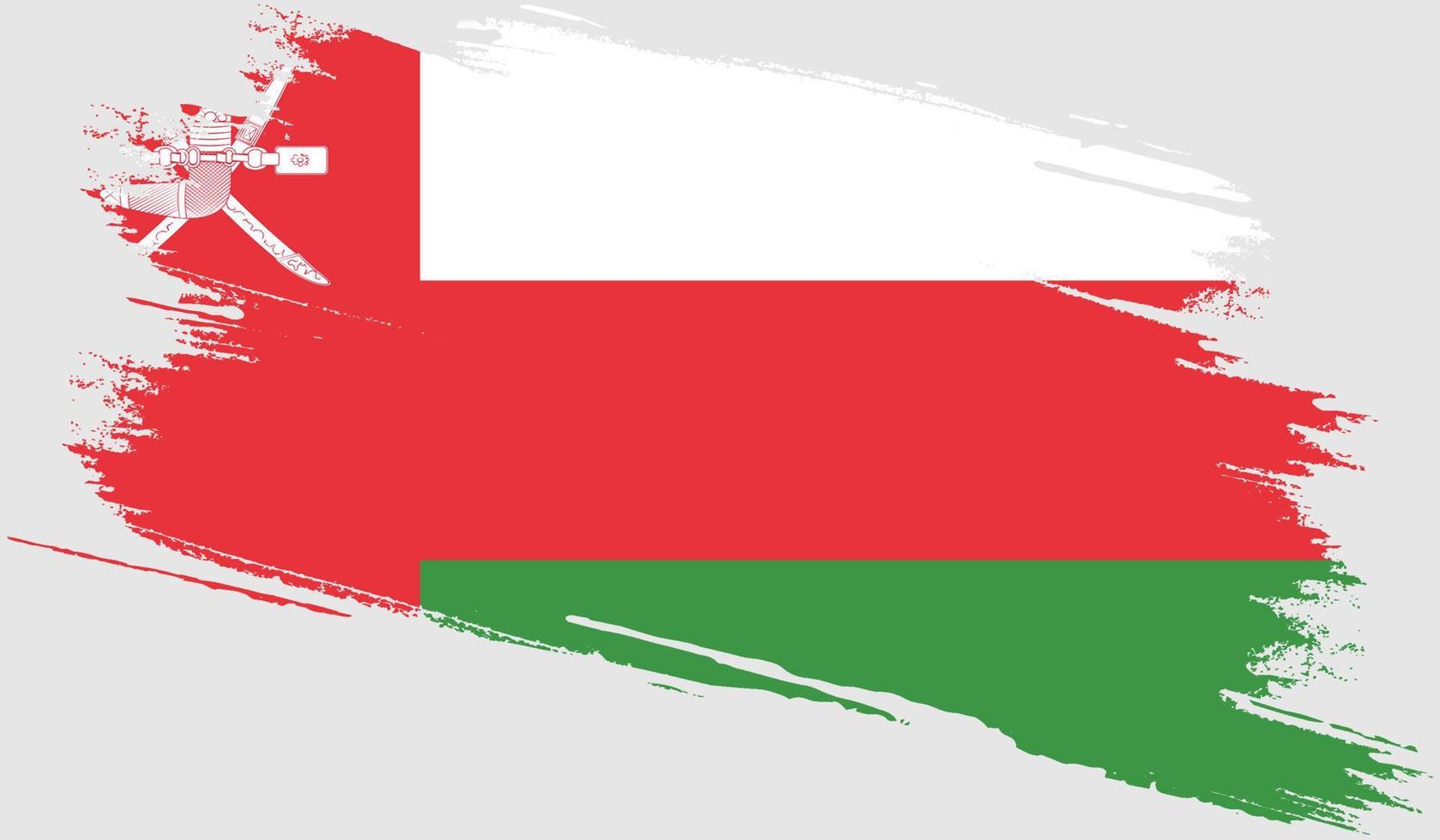 Oman flag with grunge texture vector