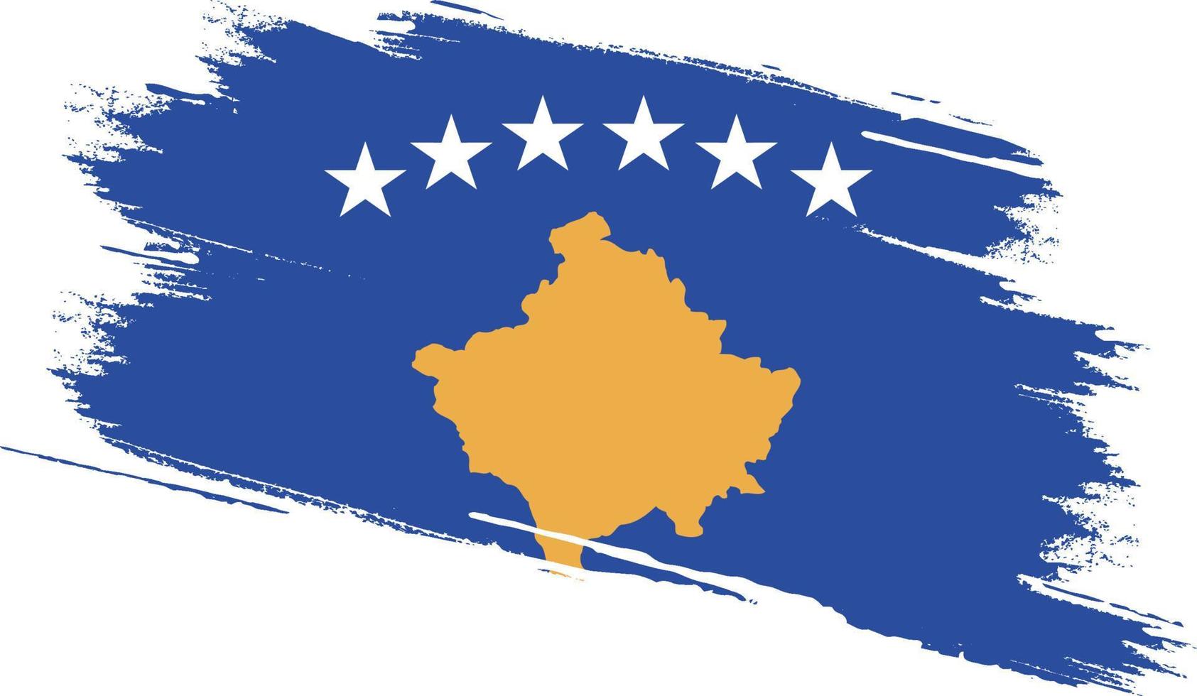 bandera de kosovo con textura grunge vector