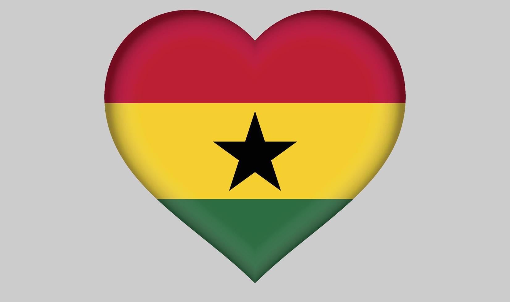 corazón de la bandera de ghana vector