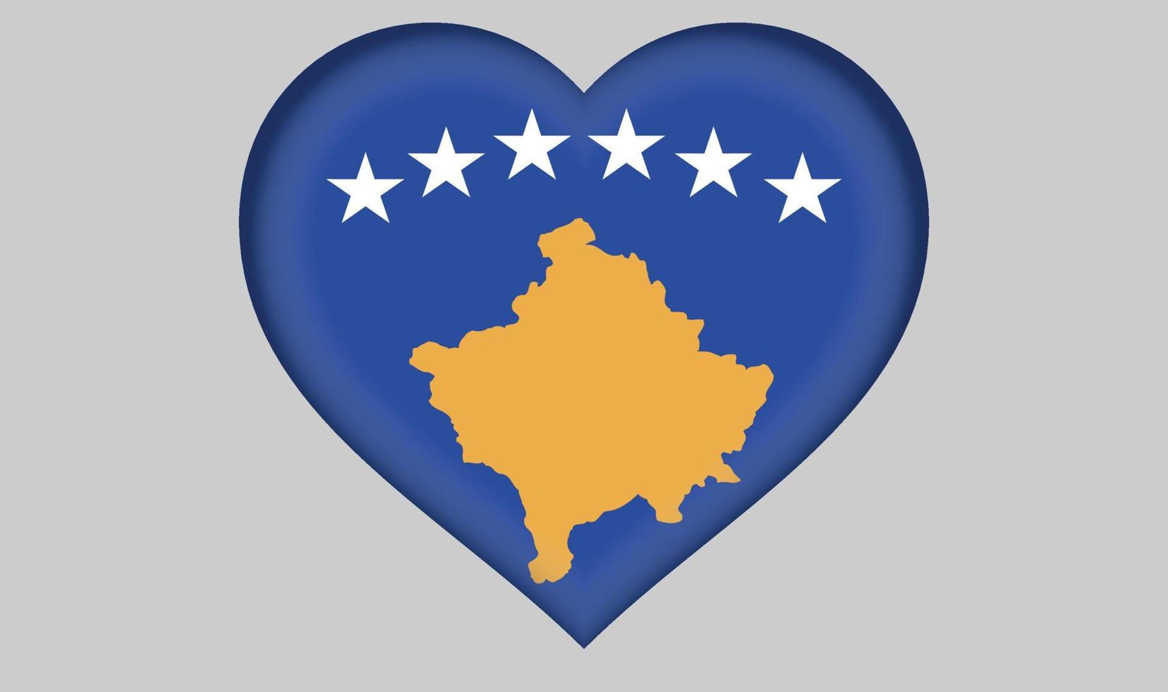 Kosovo flag heart vector