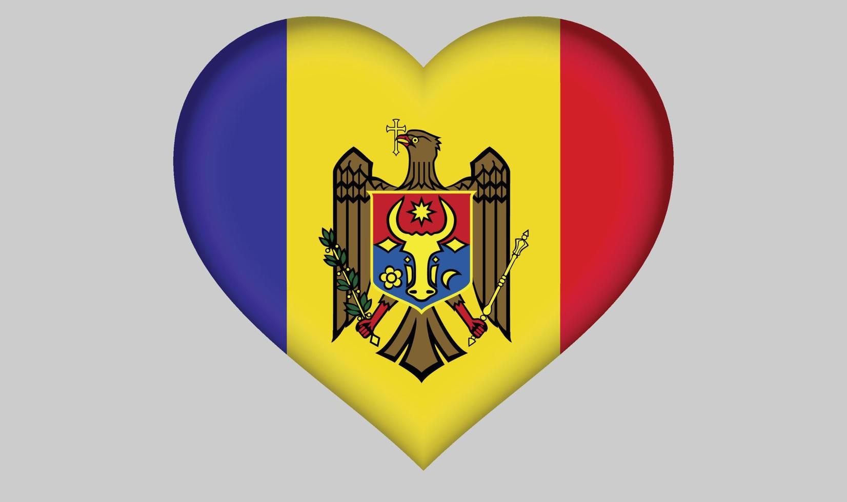 corazón de la bandera de Moldavia vector