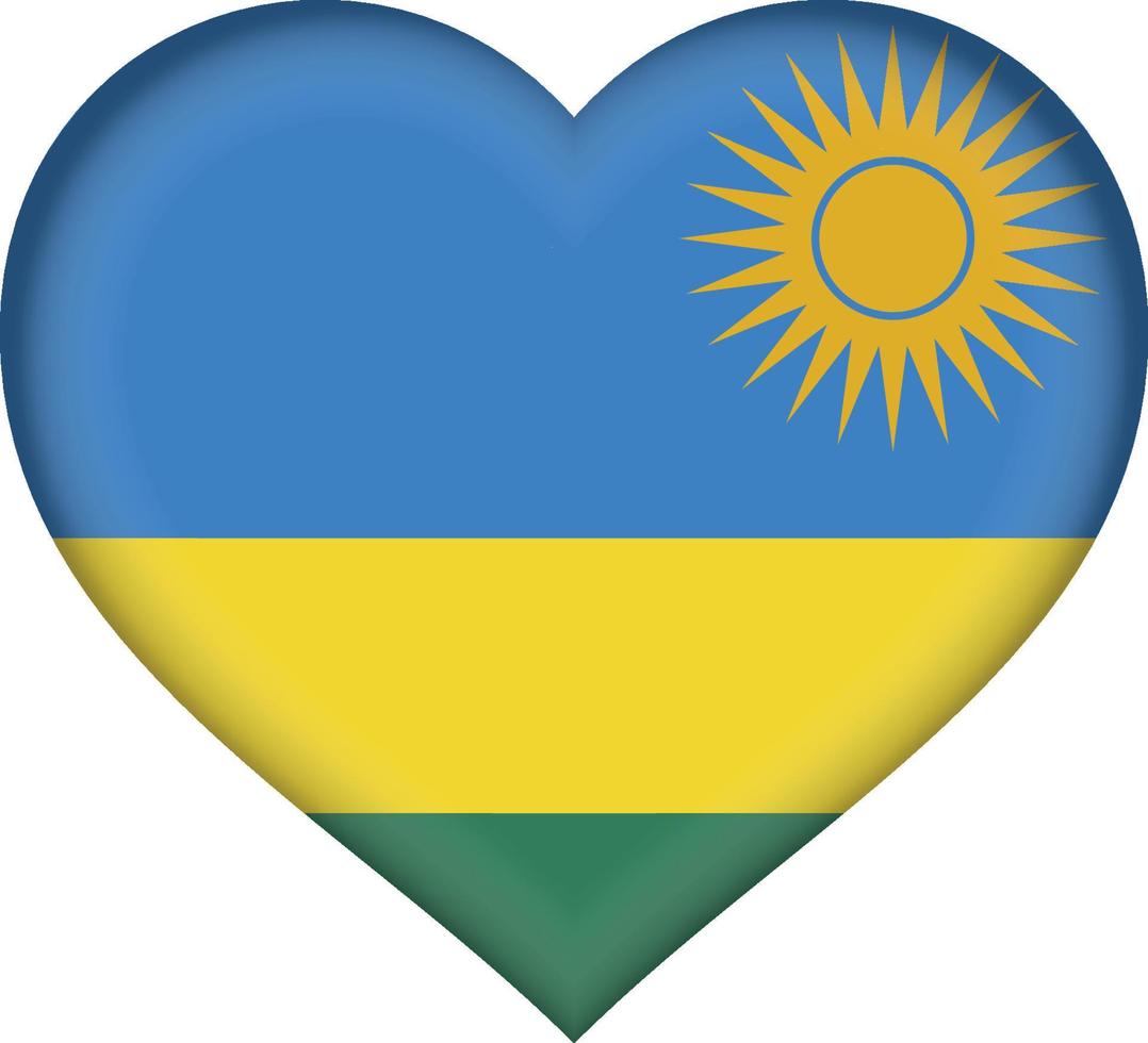 Rwanda flag heart vector