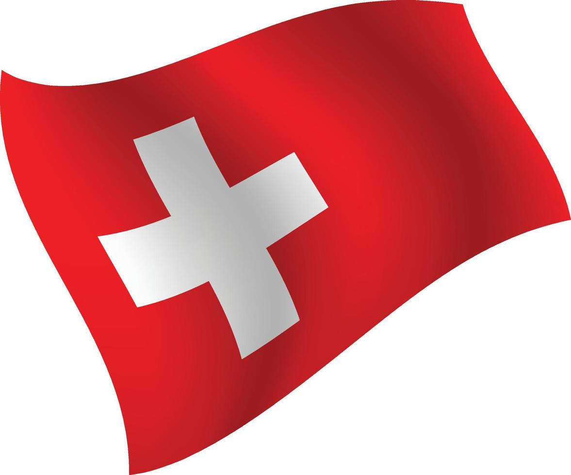 bandera suiza ondeando ilustración vectorial aislada vector