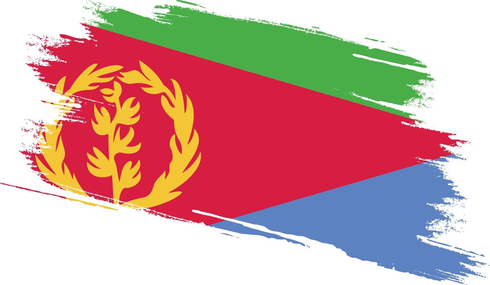 bandera de eritrea con textura grunge vector