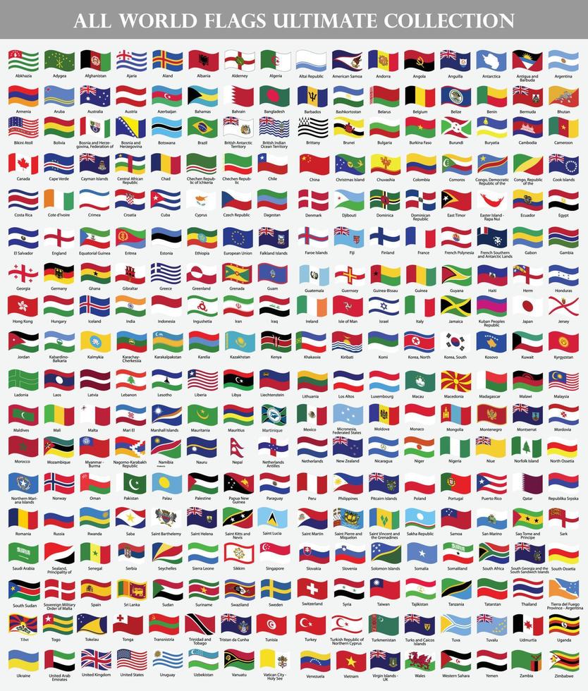 all national flags wave of the world vector