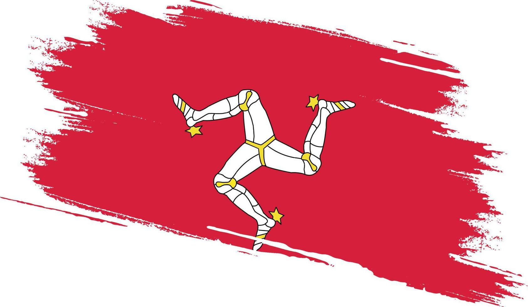 Isle of Man flag with grunge texture vector