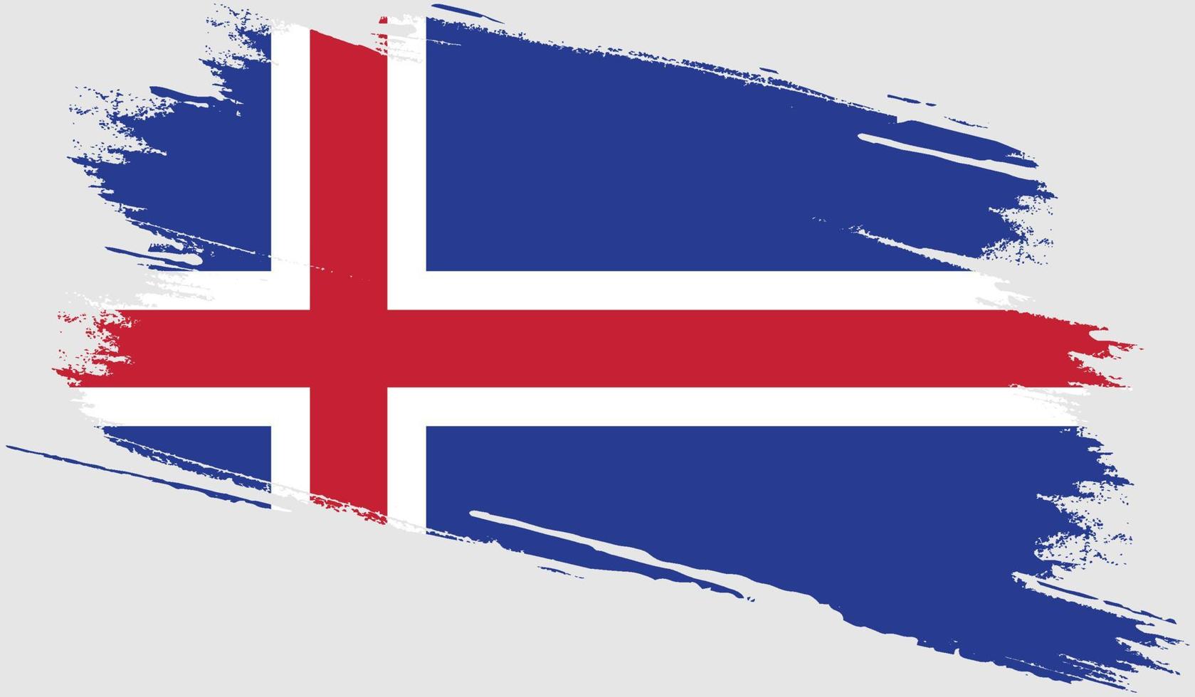 Iceland flag with grunge texture vector