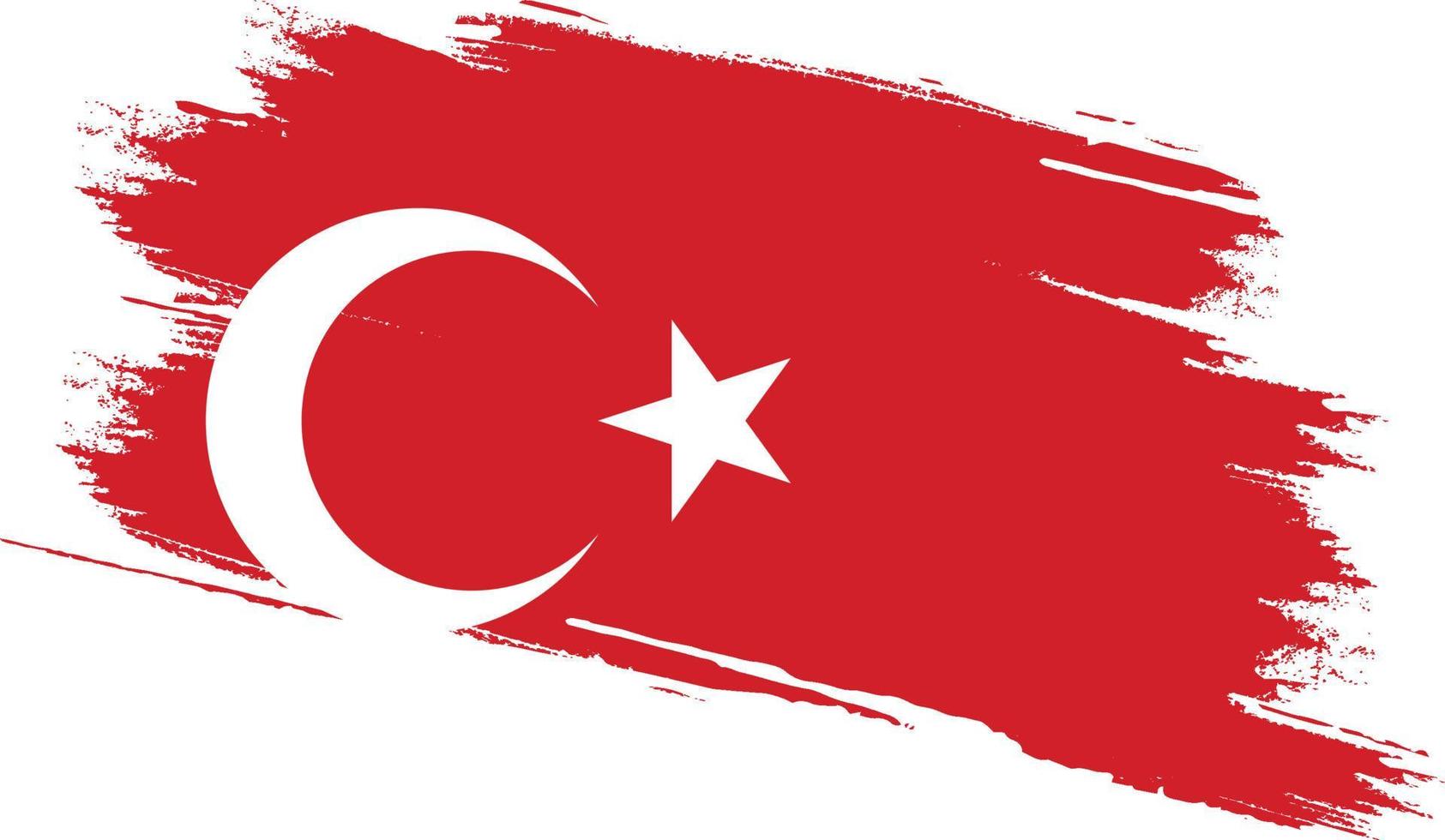 Turkey flag with grunge texture vector