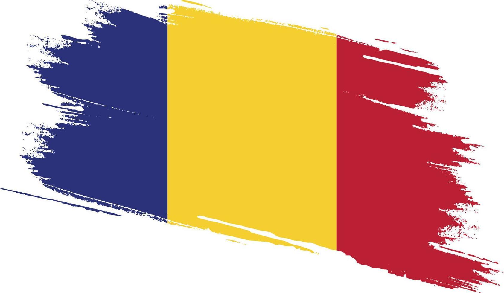 Romania flag with grunge texture vector