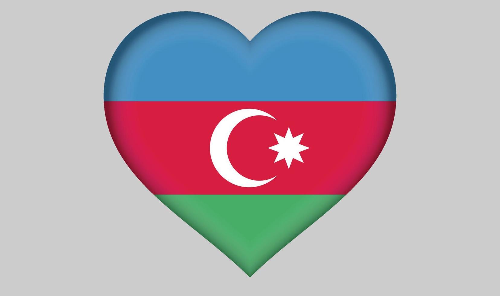 Azerbaijan flag heart vector