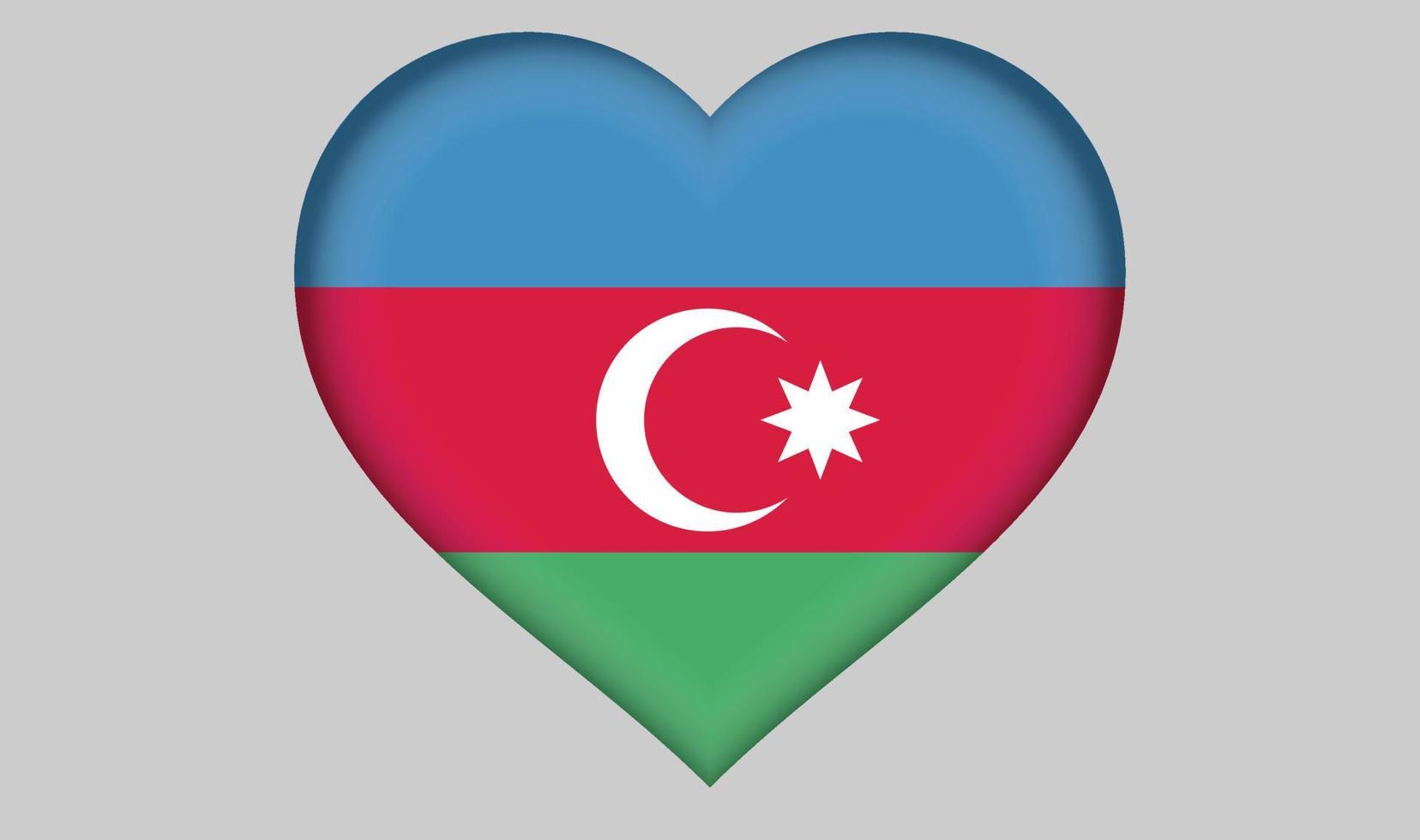 corazón de la bandera de azerbaiyán vector