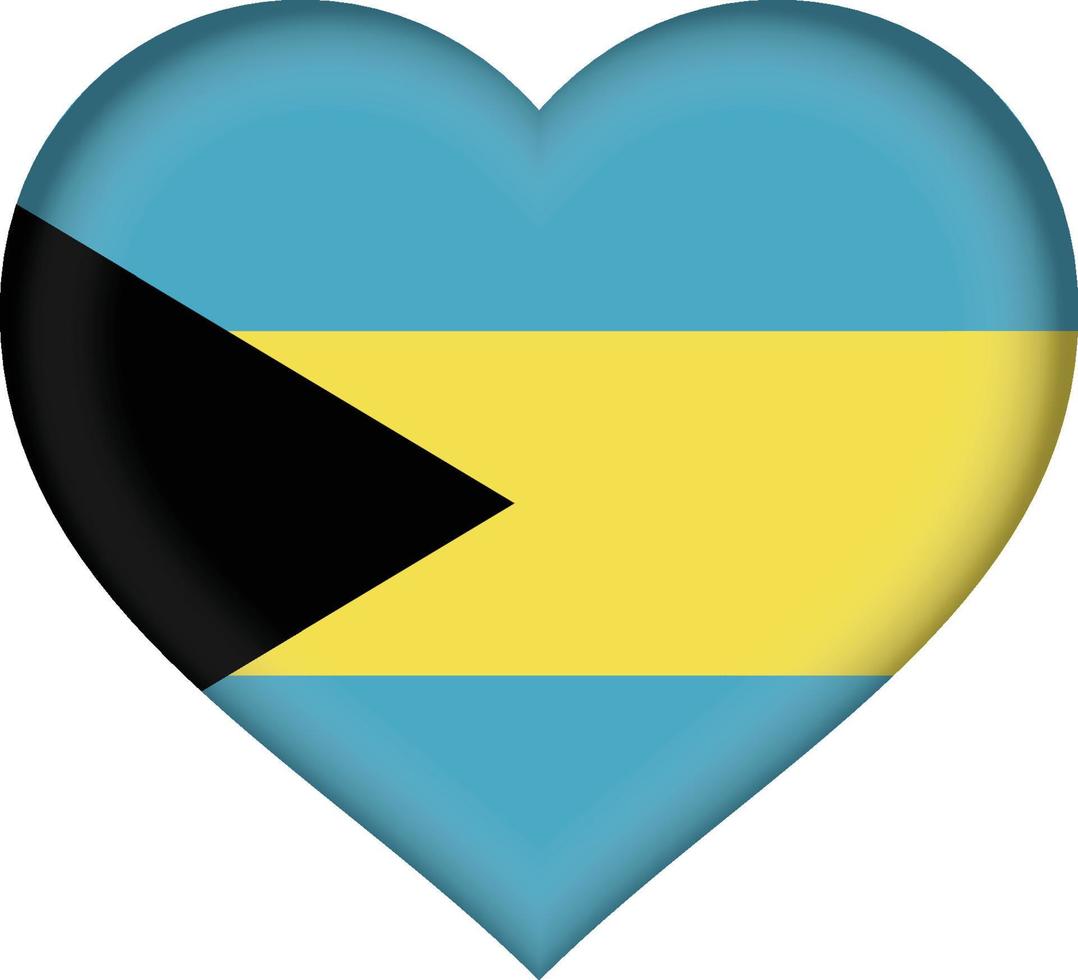 corazón de la bandera de bahamas vector