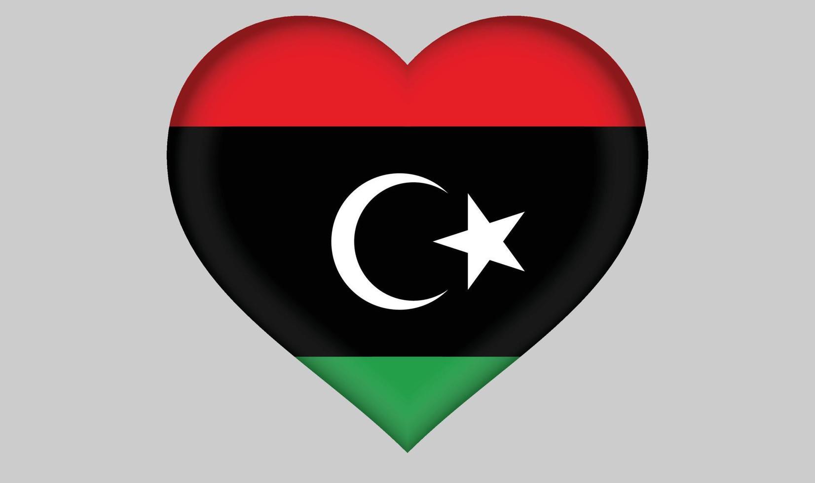 Libya flag heart vector