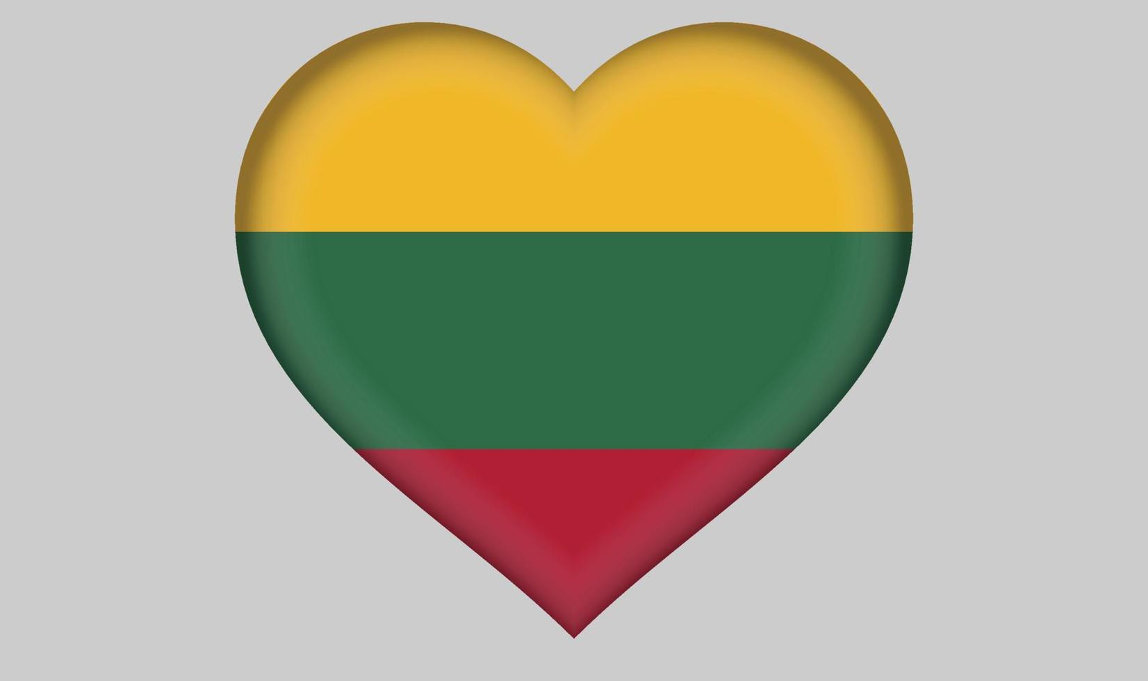 Lithuania flag heart vector