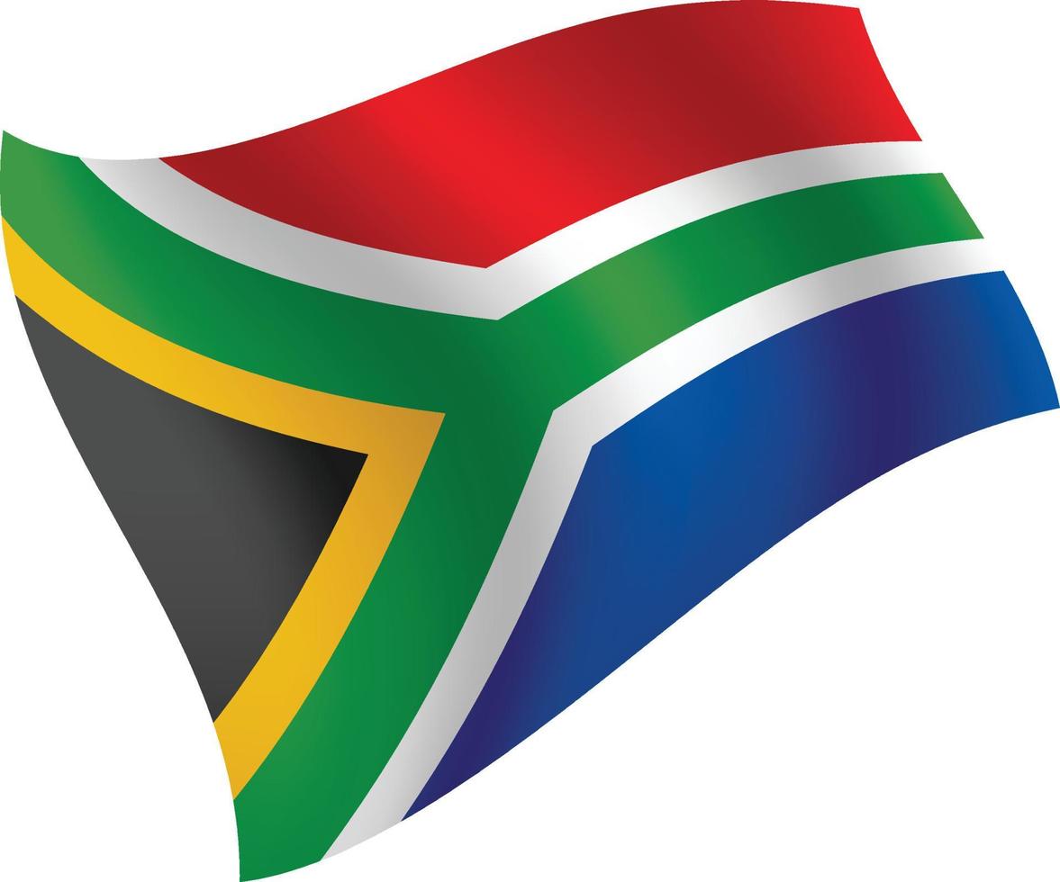 South Africa flag waving isolated vector illustration