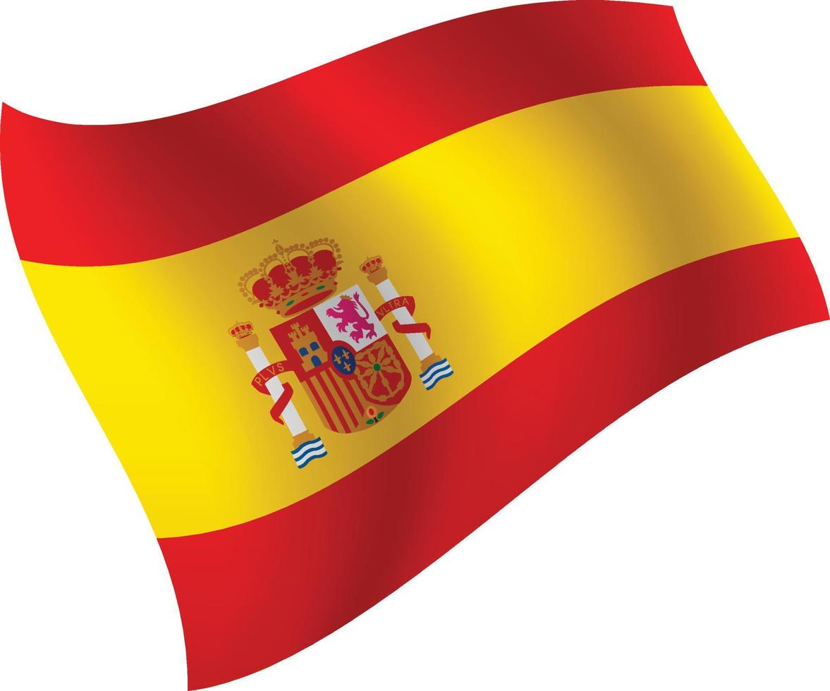 Spain flag waving isolated vector illustration