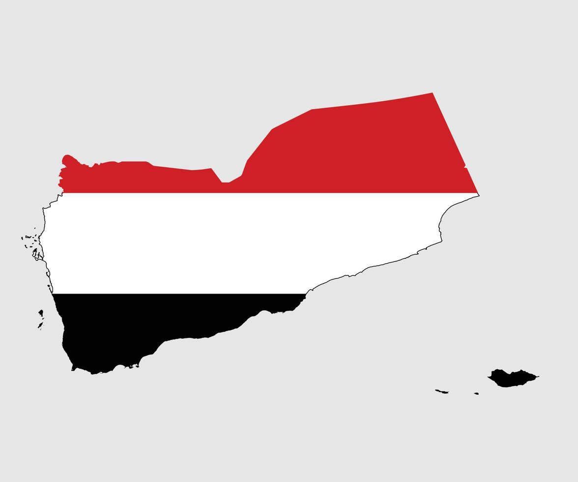 mapa y bandera de yemen vector