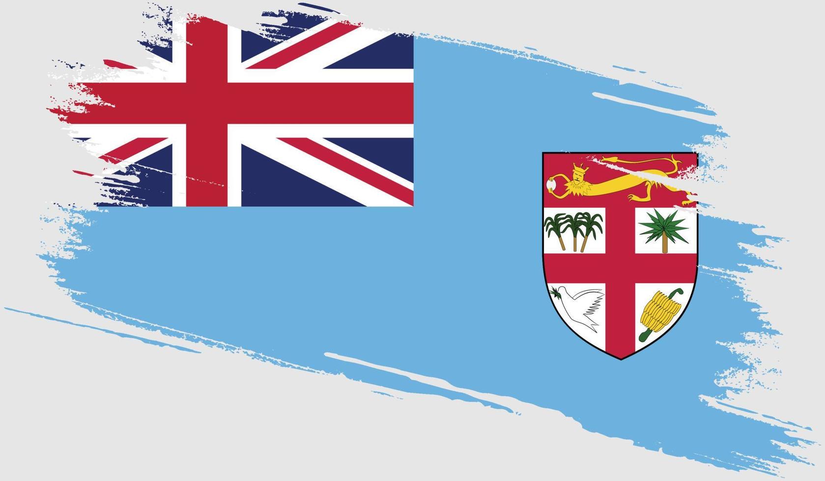 Fiji flag with grunge texture vector