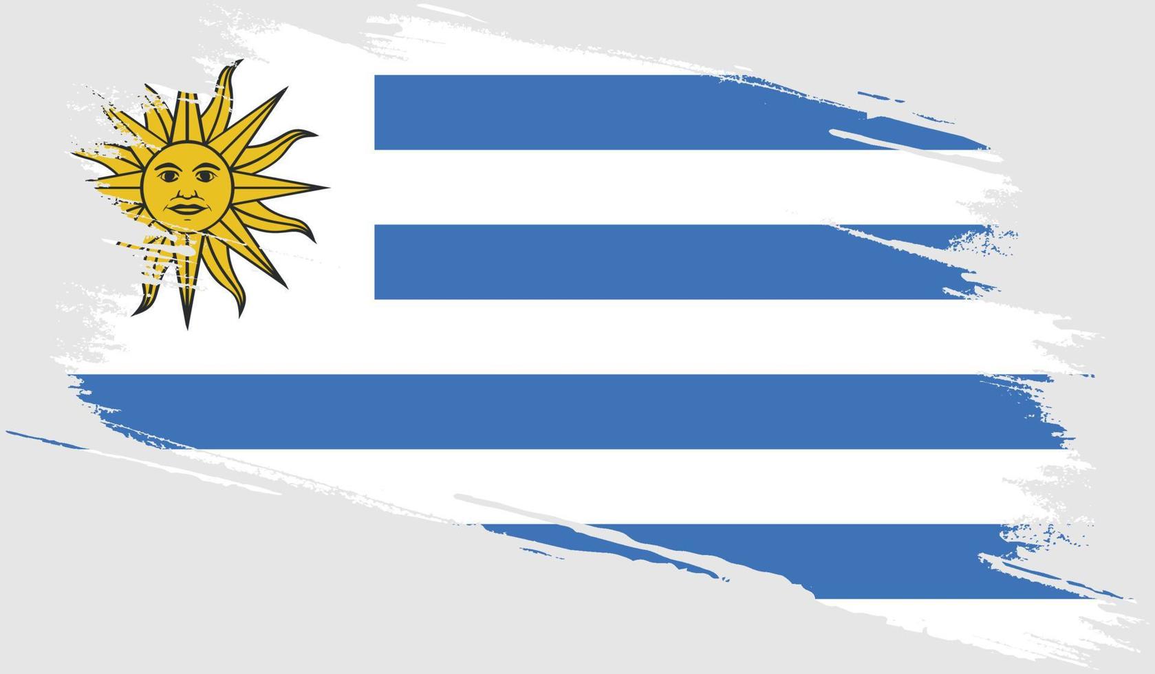 bandera de uruguay con textura grunge vector