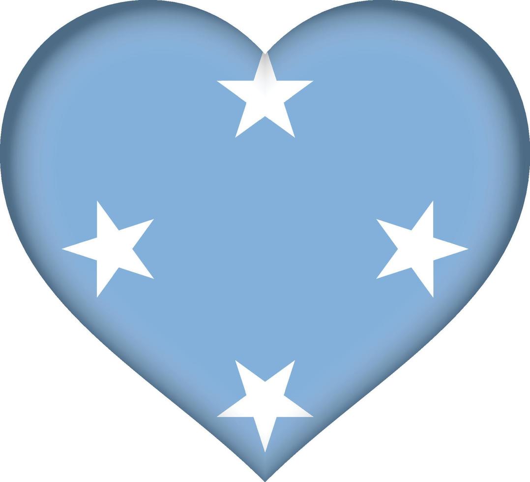 Micronesia flag heart vector