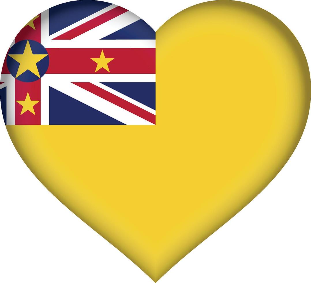 Niue flag heart vector