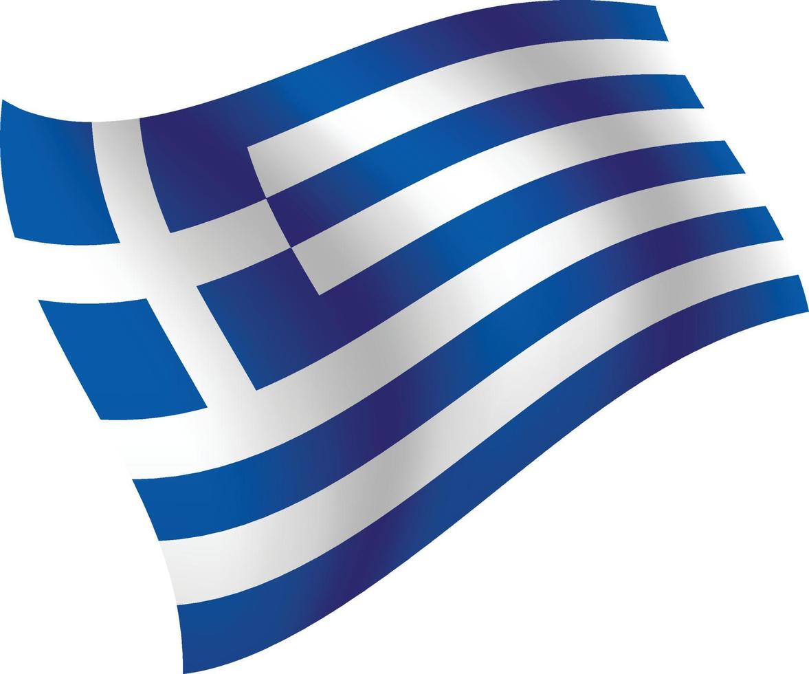 bandera de grecia ondeando ilustración vectorial aislada vector