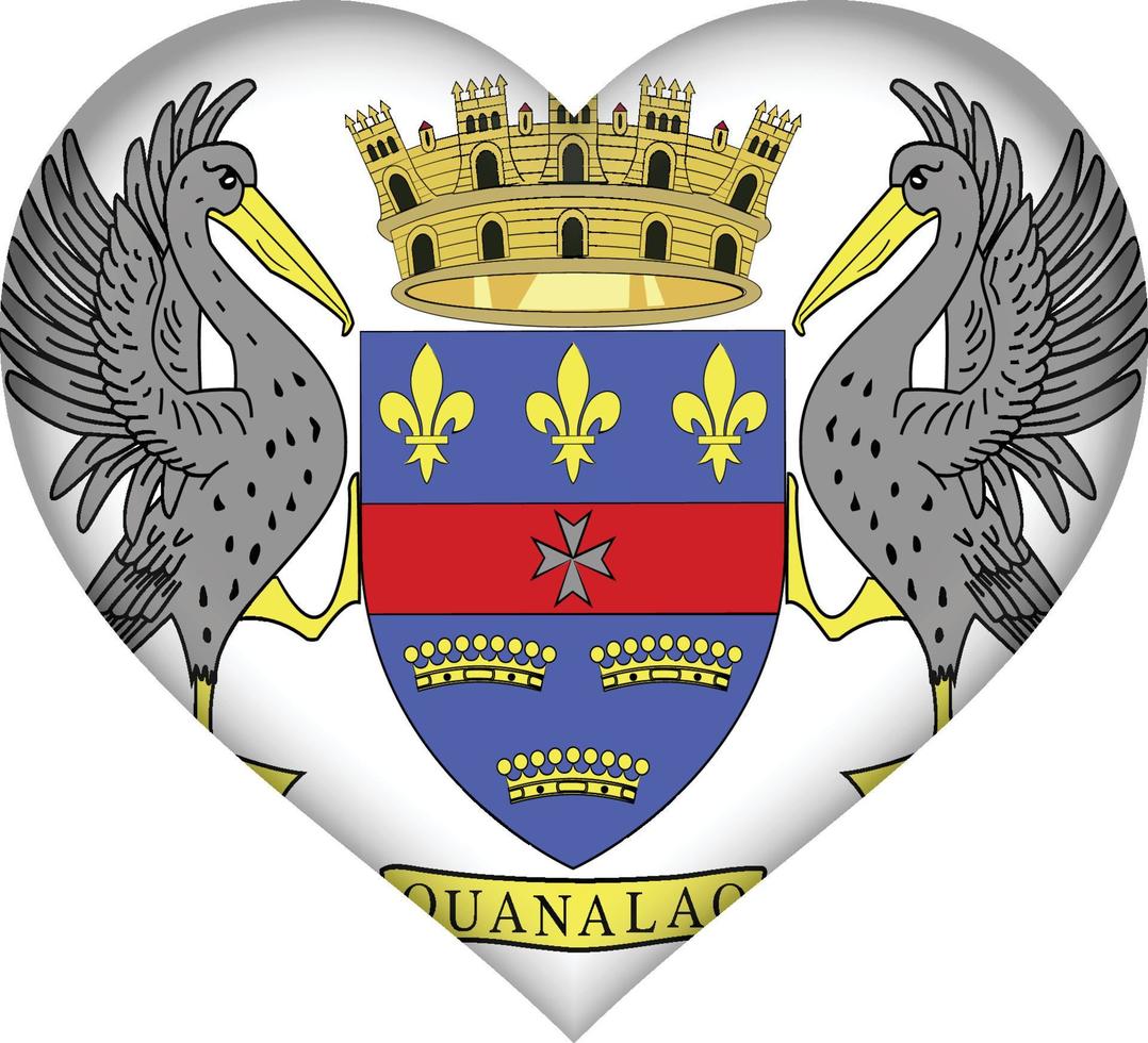 saint barthelemy flag heart vector