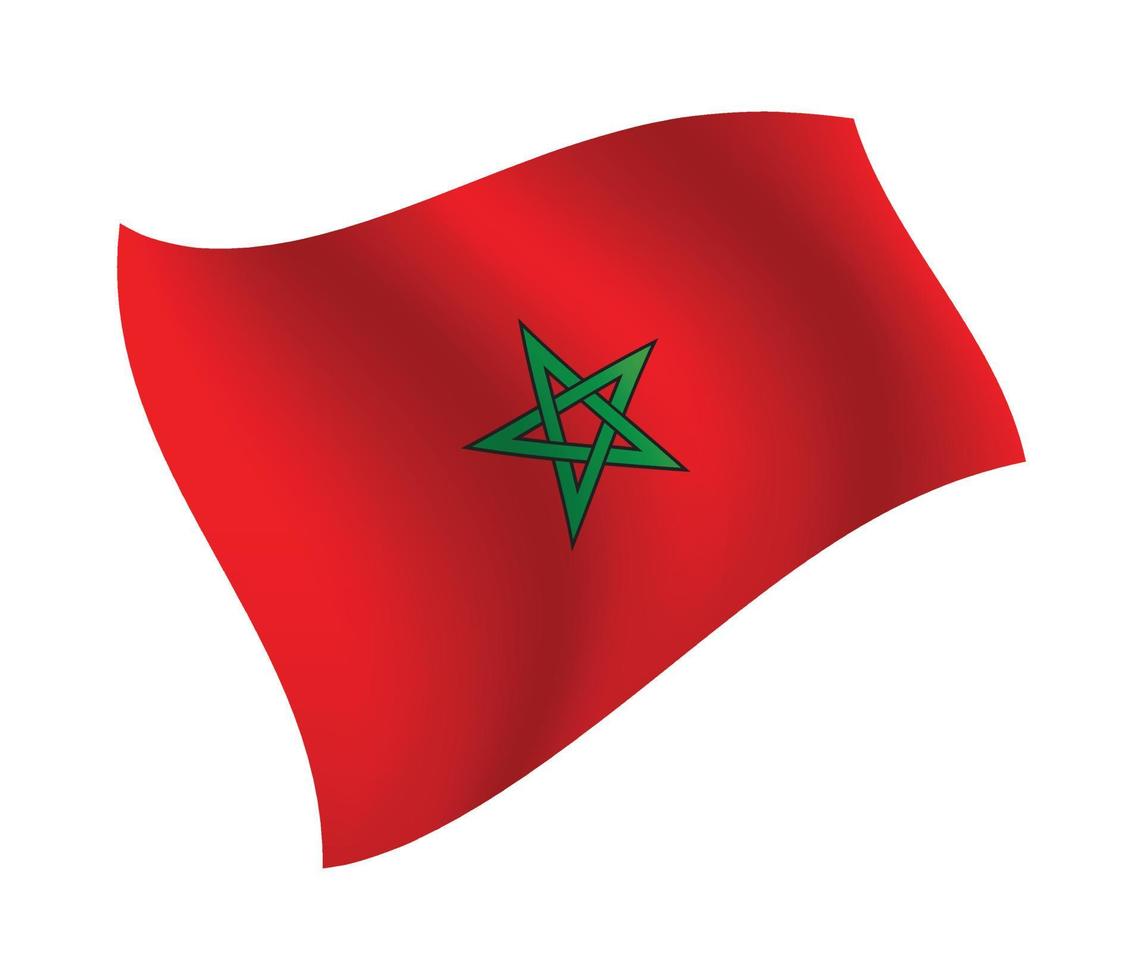 Morocco flag waving isolated vector illustration