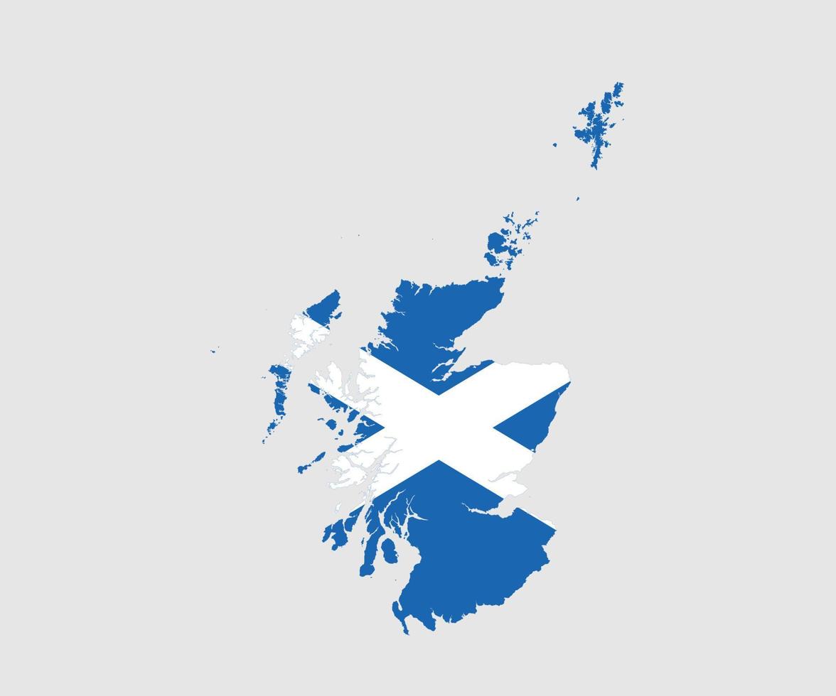 mapa y bandera de escocia vector