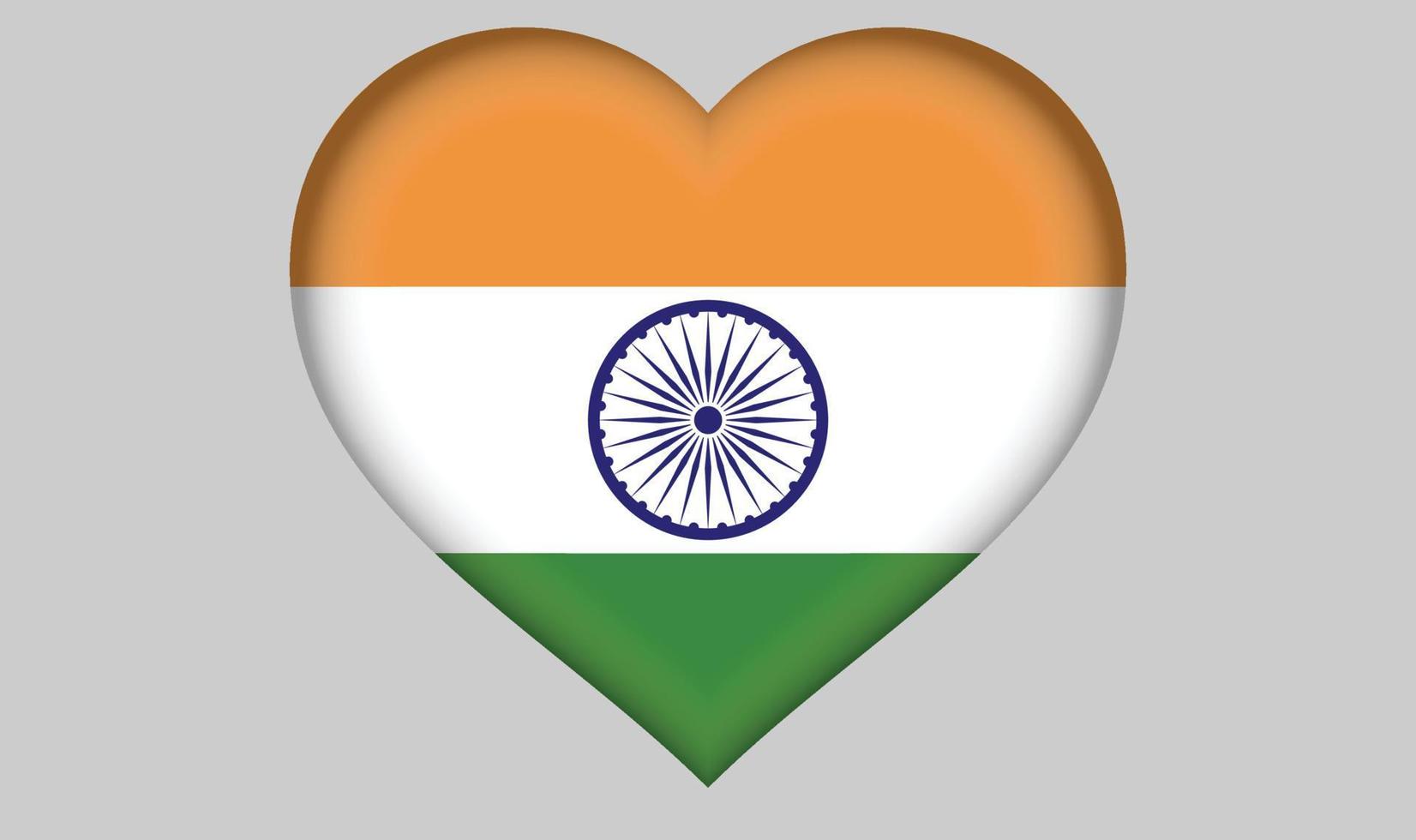 India flag heart vector