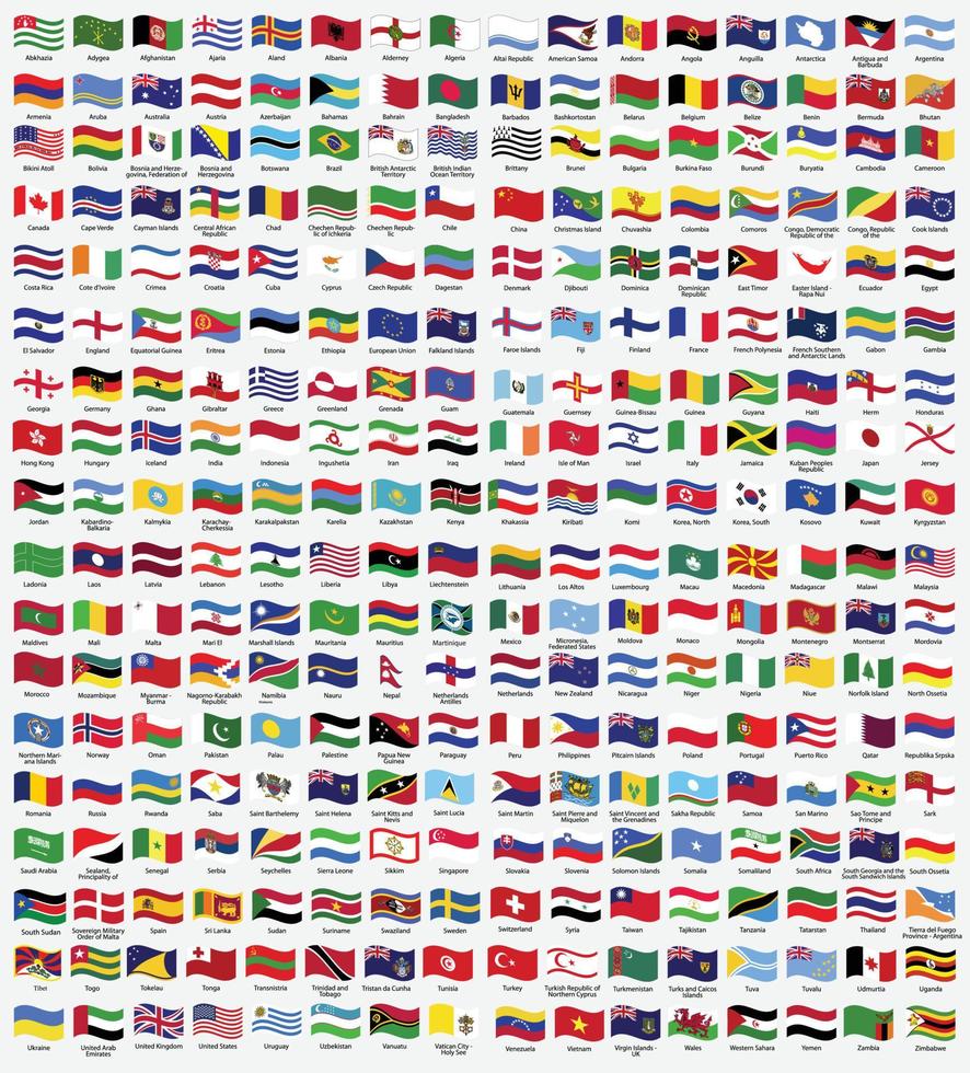 all national flags wave of the world vector