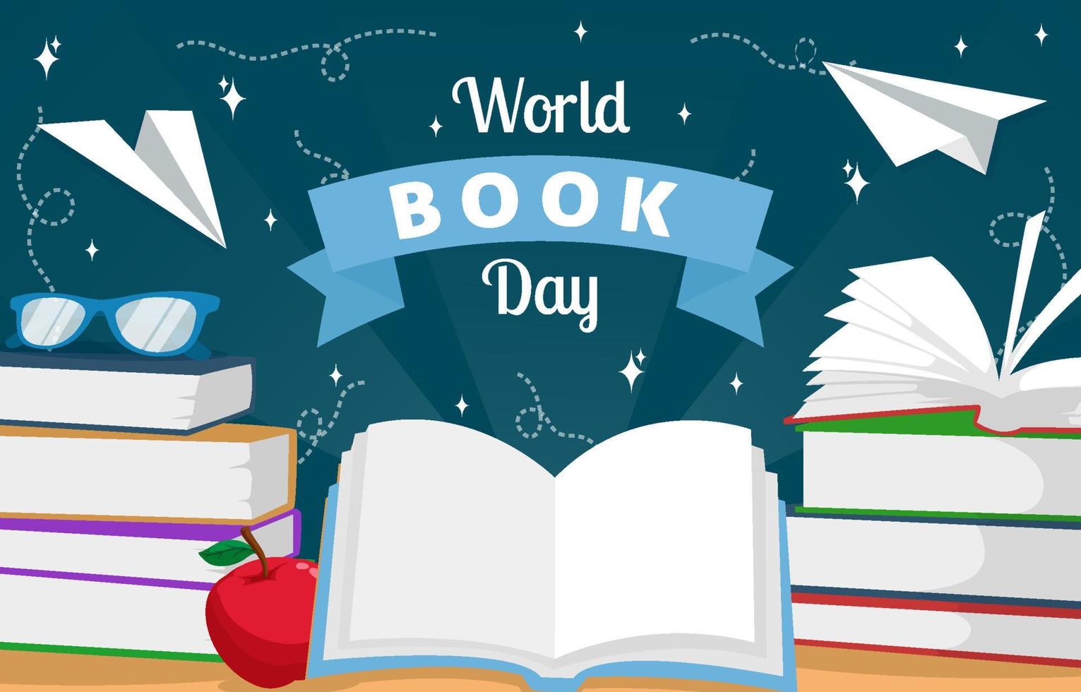 World Book's Day Background vector