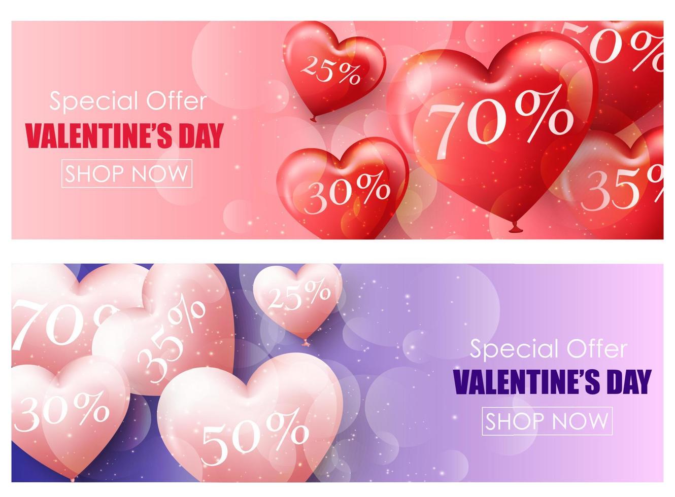 Vector illustration of Valentine's day sale banners