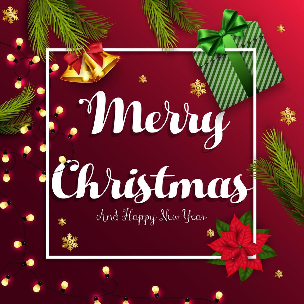 Merry Christmas and Happy New Year vector