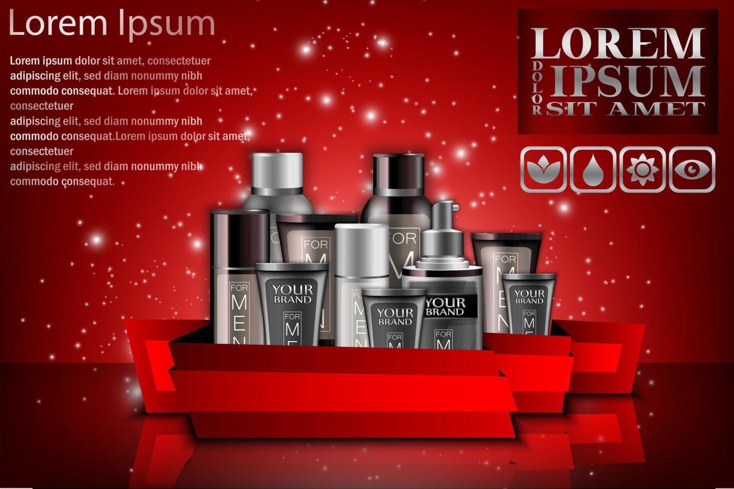Vector illustration of Realistic cosmetics for men