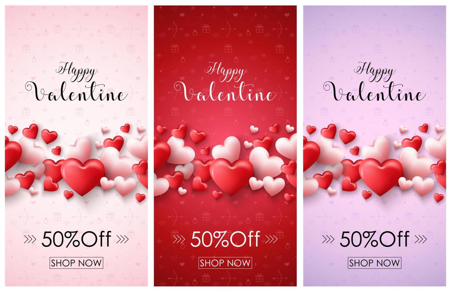 Vector illustration of Valentine's day sale banners