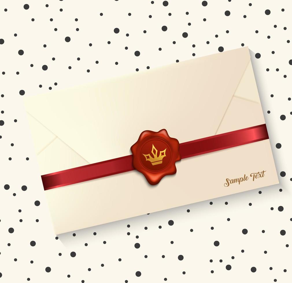 Envelope with red wax seal vector