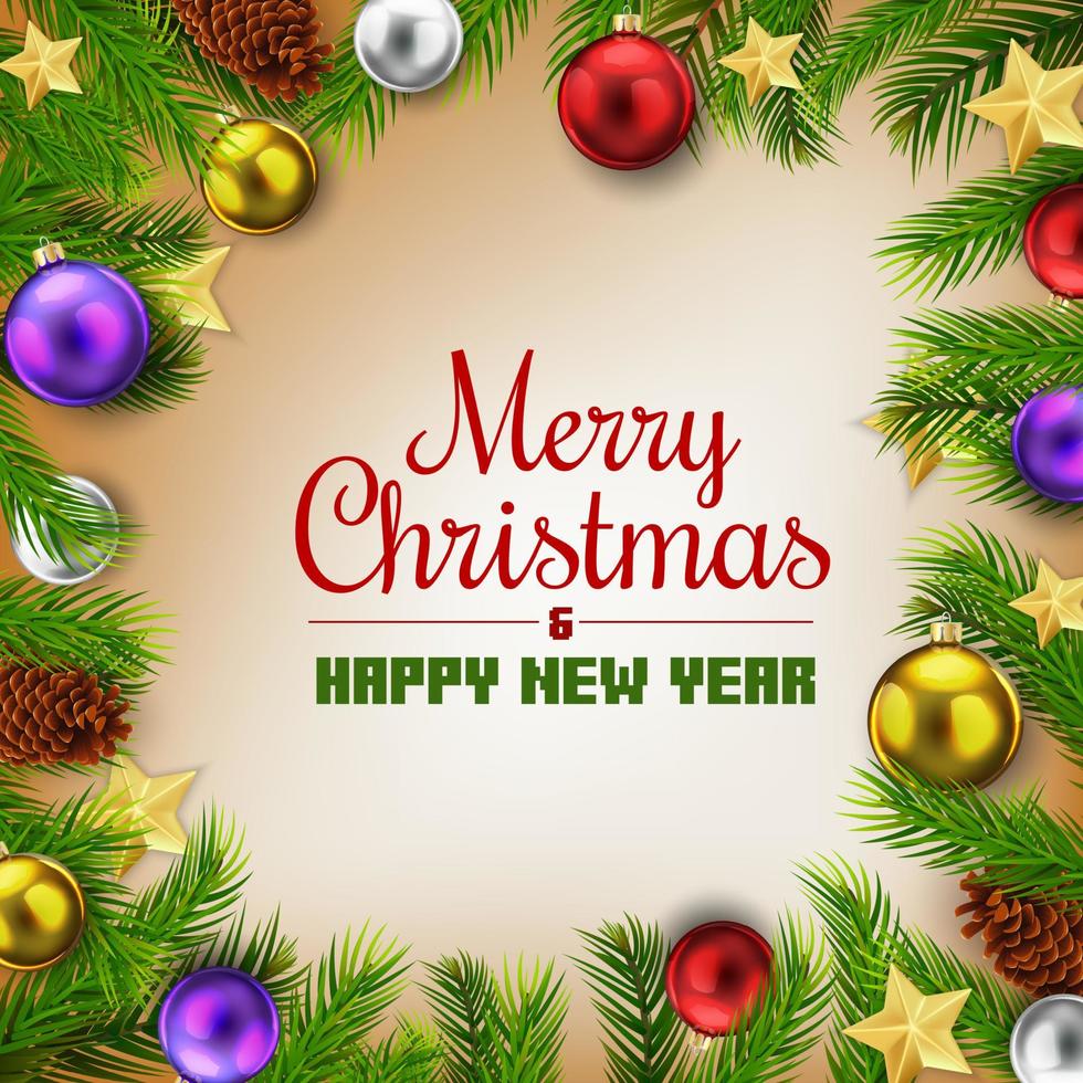 Merry Christmas and Happy New Year vector