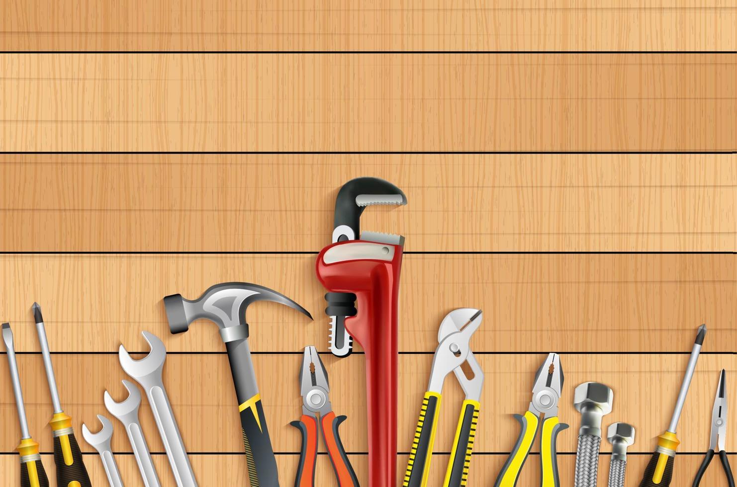 Plumber tools icon set vector