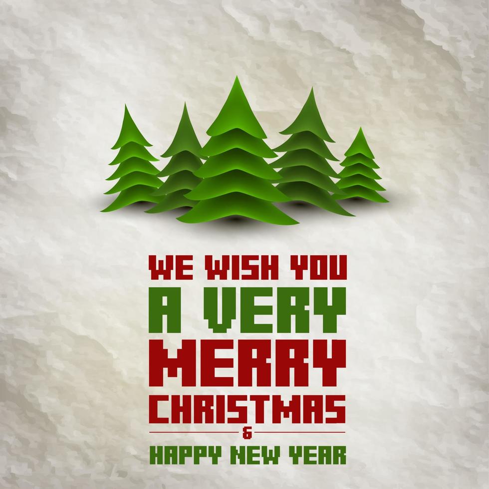 Vector illustration of Merry Christmas and Happy New Year