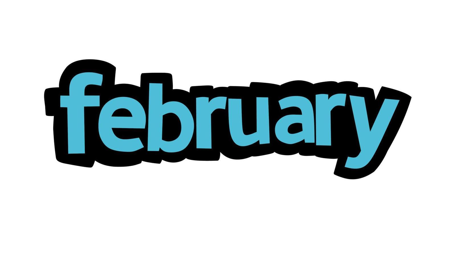 FEBRUARY writing vector design on white background