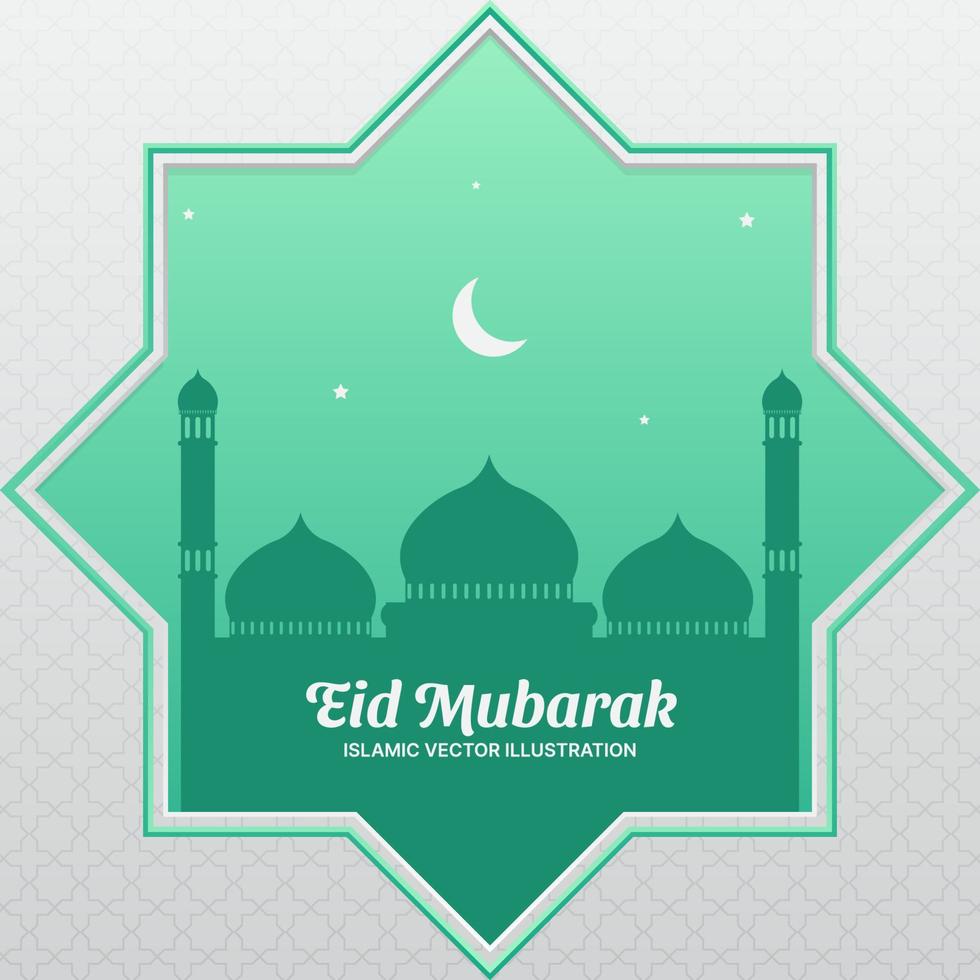 eid mubarak greeting background. islamic vector illustration