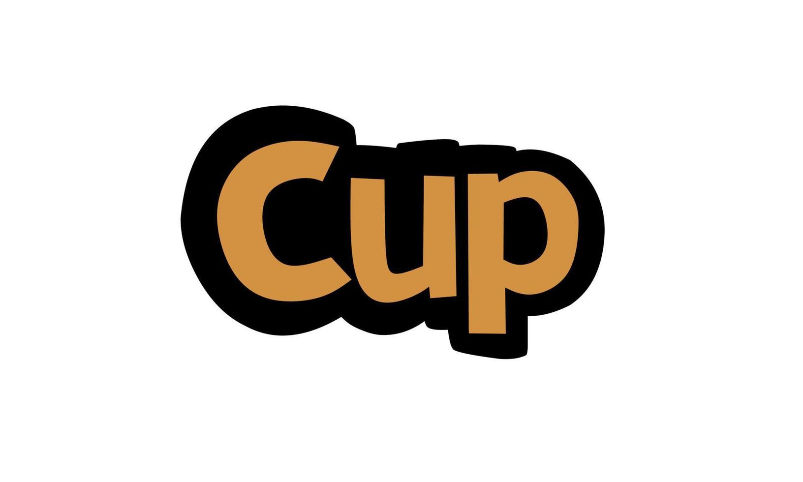 CUP writing vector design on white background